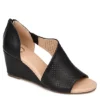 Journee Collection Womens Aretha Wedge Sandal - Black -ShoeSphere Store US 01 102152 00