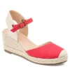 Journee Collection Womens Ashlyn Wedge Sandal - Red -ShoeSphere Store US 01 102164 00