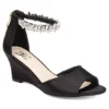 Journee Collection Womens Connor Wedge Sandal - Black -ShoeSphere Store US 01 102215 00