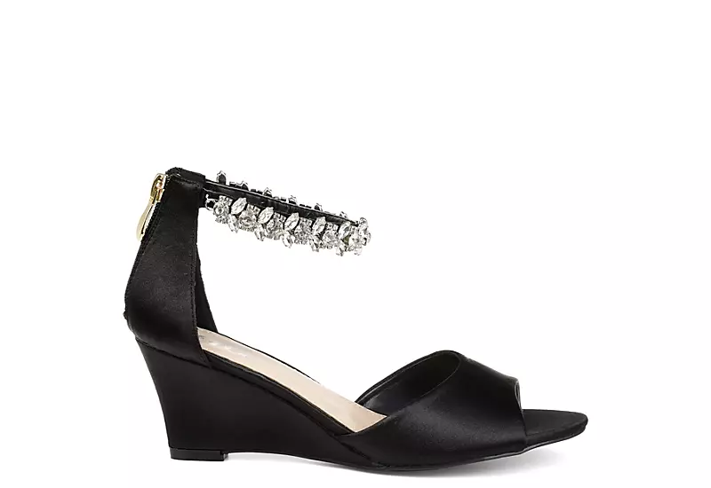 Journee Collection Womens Connor Wedge Sandal - Black 4 Journee Collection Womens Connor Wedge Sandal - Black - Image 2