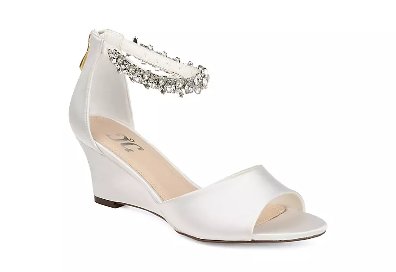 Journee Collection Womens Connor Wedge Sandal - White 3 Journee Collection Womens Connor Wedge Sandal - White