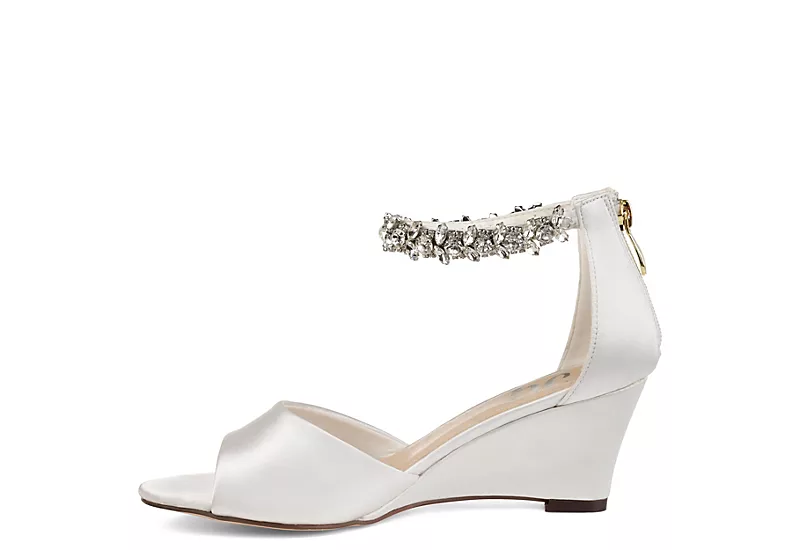 Journee Collection Womens Connor Wedge Sandal - White 6 Journee Collection Womens Connor Wedge Sandal - White - Image 4