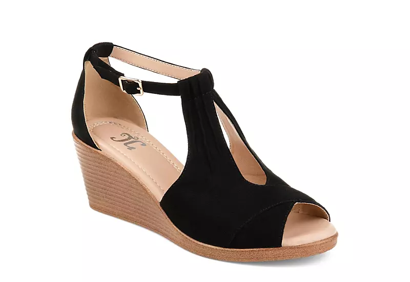 Journee Collection Womens Kedzie Wedge Sandal - Black 3 Journee Collection Womens Kedzie Wedge Sandal - Black