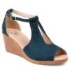 Journee Collection Womens Kedzie Wedge Sandal - Blue -ShoeSphere Store US 01 102266 00