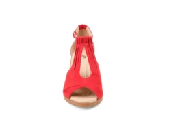 Journee Collection Womens Kedzie Wedge Sandal - Red -ShoeSphere Store US 01 102268 02