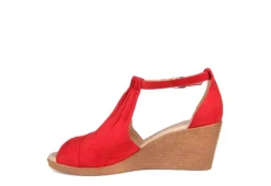 Journee Collection Womens Kedzie Wedge Sandal - Red -ShoeSphere Store US 01 102268 03