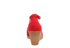 Journee Collection Womens Kedzie Wedge Sandal - Red -ShoeSphere Store US 01 102268 04