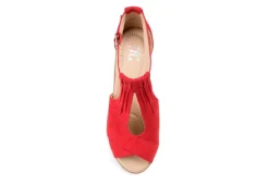 Journee Collection Womens Kedzie Wedge Sandal - Red -ShoeSphere Store US 01 102268 05