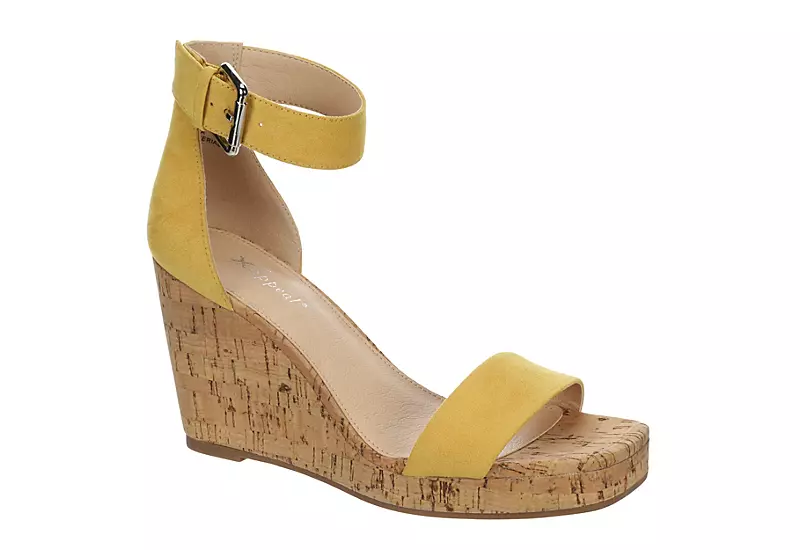 Xappeal Womens Amora Wedge Sandal - Yellow 3 Xappeal Womens Amora Wedge Sandal - Yellow