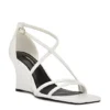 Nine West Womens Rolga Wedge Sandal - White -ShoeSphere Store US 01 108884 00