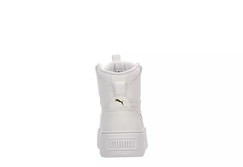 Puma Womens Karmen Rebelle Mid Sneaker - White 7 Puma Womens Karmen Rebelle Mid Sneaker - White - Image 5