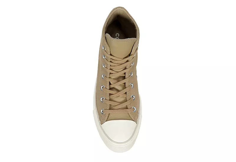 Converse Womens Chuck Taylor All Star High Top Platform Sneaker - Khaki 8 Converse Womens Chuck Taylor All Star High Top Platform Sneaker - Khaki - Image 6