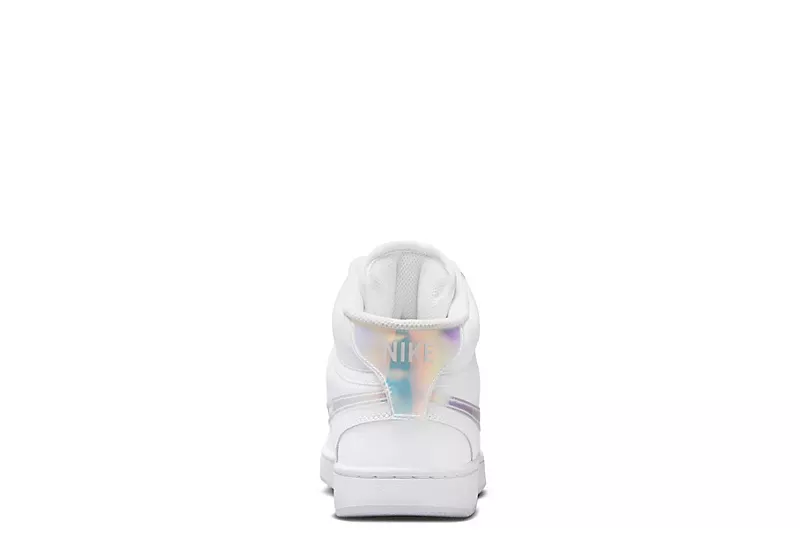 Nike Womens Court Vision Mid Sneaker - White 6 Nike Womens Court Vision Mid Sneaker - White - Image 4